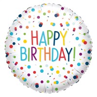 Folieballon verjaardag confetti happy birthday