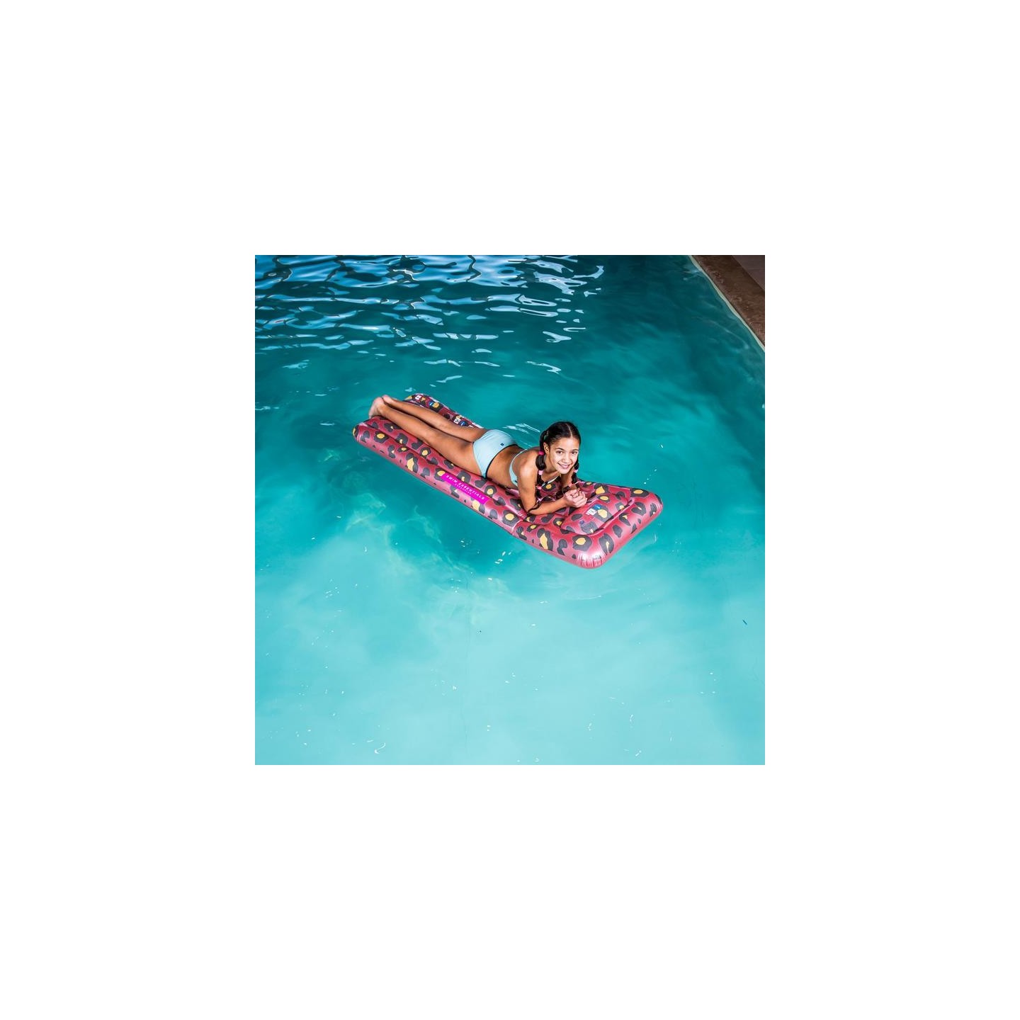 zwembad luchtmatras roze luipaard luchtbed