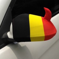 Autospiegel hoesjes Belgische vlag duivel hoorntjes