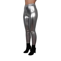 zilveren metallic legging  dames carnaval