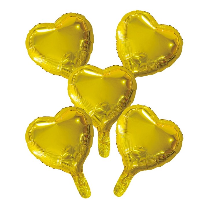 mini Folieballon klein goud hartje