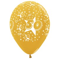 Ballonnen 50 Metallic Goud 30cm 5 stuks