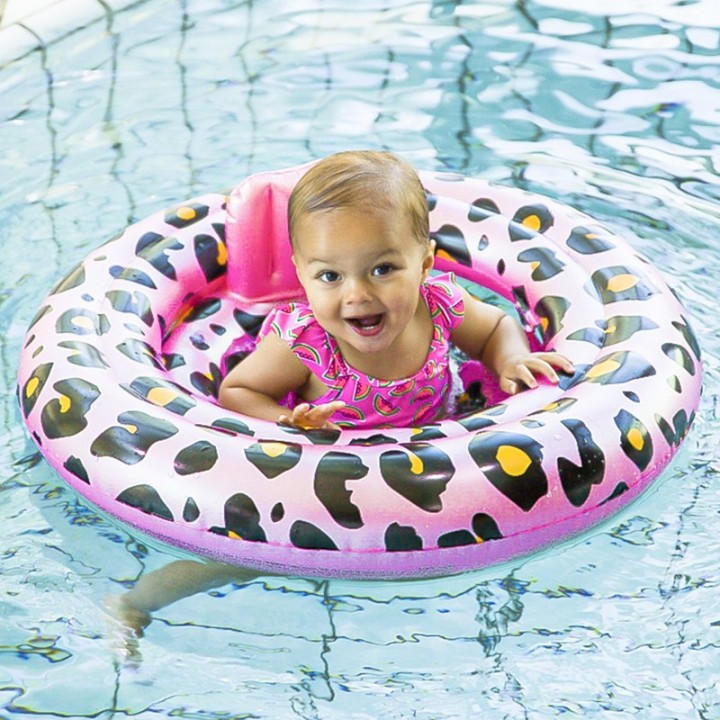 Baby zwemband Panter Print Rosegoud 0-1 jaar