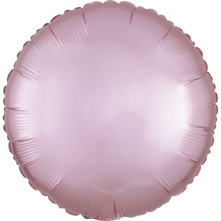 Folieballon onbedrukt pastel roze rond