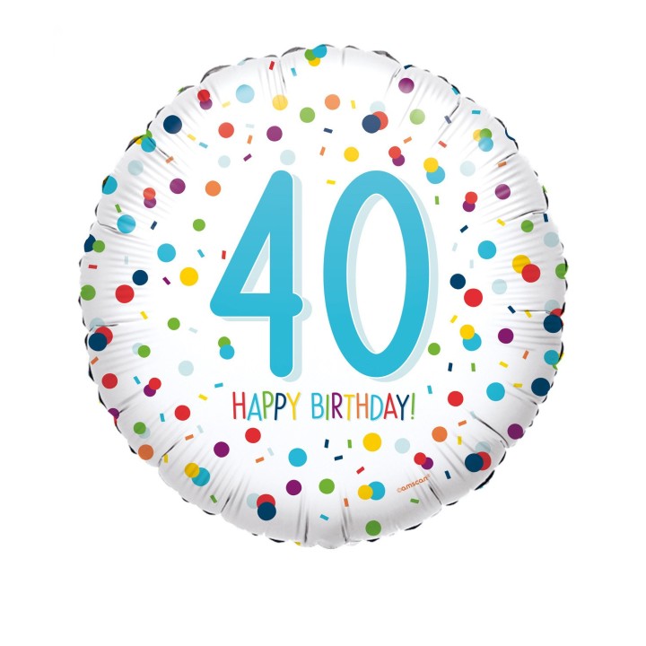 Folieballon verjaardag confetti 40 jaar