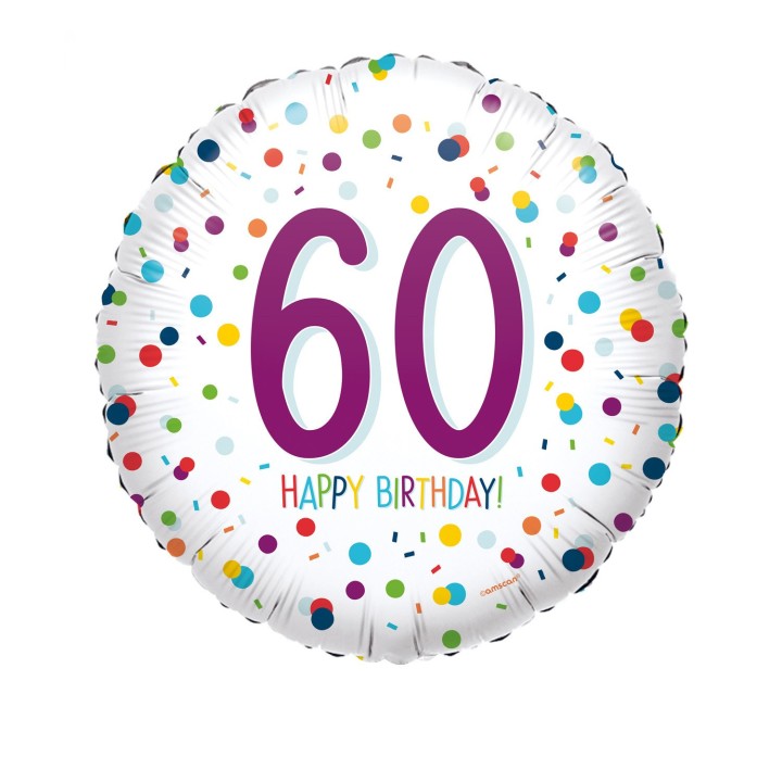 Folieballon verjaardag confetti 60 jaar