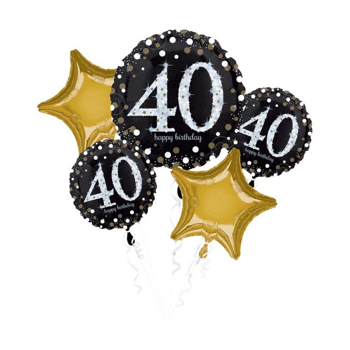 Folieballon boeket verjaardag sparkling 40 jaar