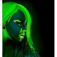 fluo neon makeup groen blacklight schmink