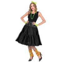 lange zwarte Petticoat deluxe carnaval