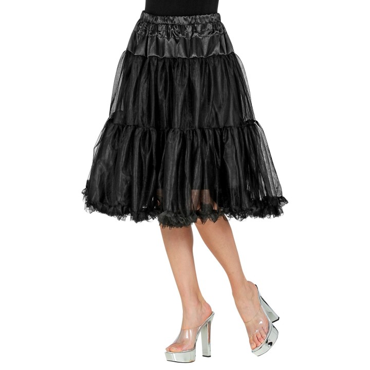 lange zwarte Petticoat deluxe carnaval
