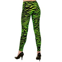 Neon 80's legging groen Zebra dames