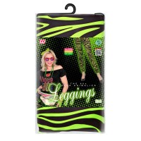 Neon 80's legging groen Zebra dames