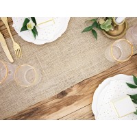 jute tafelloper rol boho huwelijk decoratie