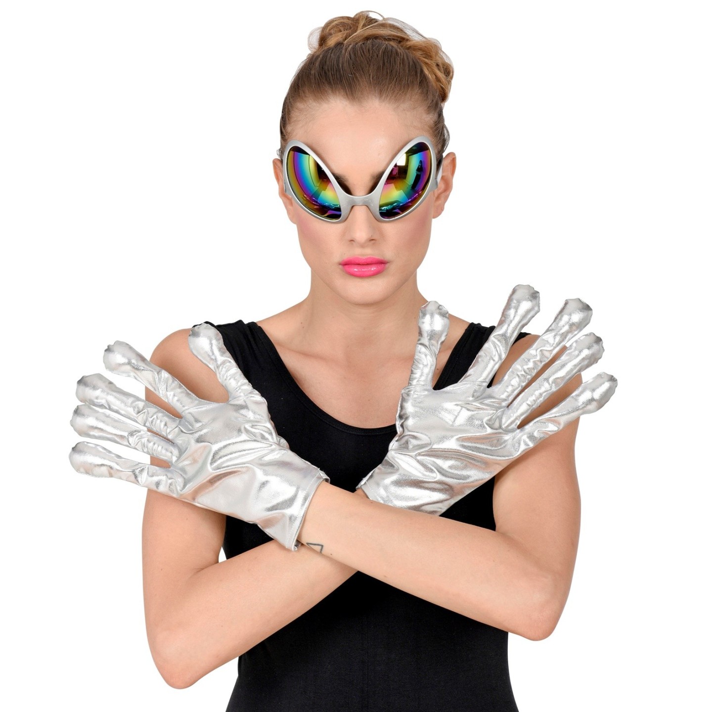 vervangen surfen bijvoorbeeld Alien handschoenen zilvber | Jokershop.be - Verkleedwinkel