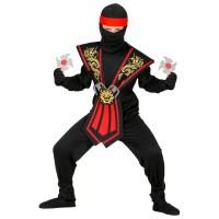 Ninja kostuum Red Kombat kind + wapenset