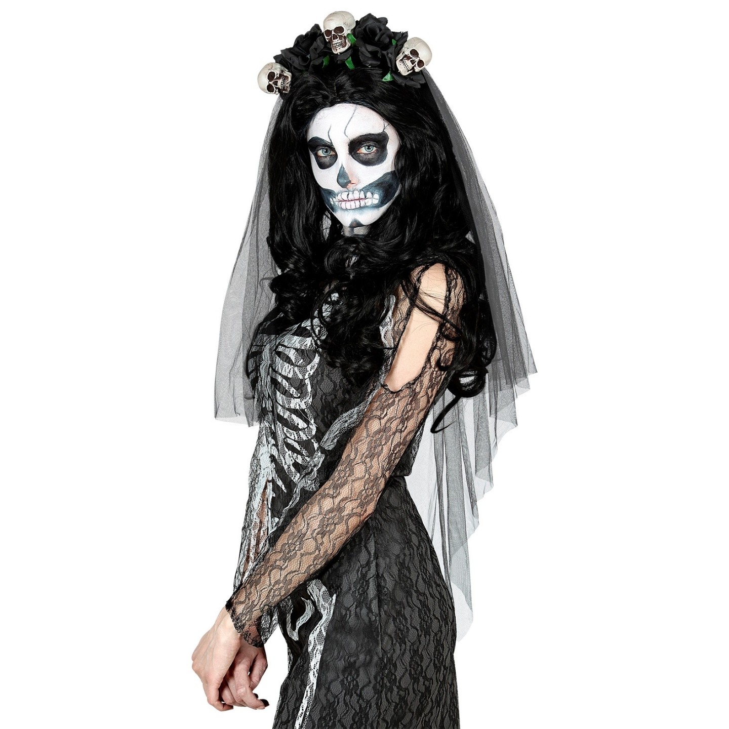zwarte bruidssluier halloween accessoires dia muertos