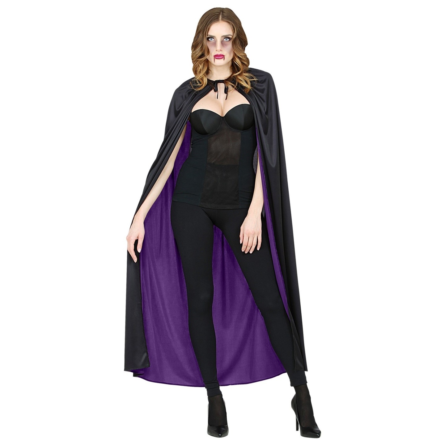 Zwarte paarse vampier cape ? | Jokershop Halloweenwinkel