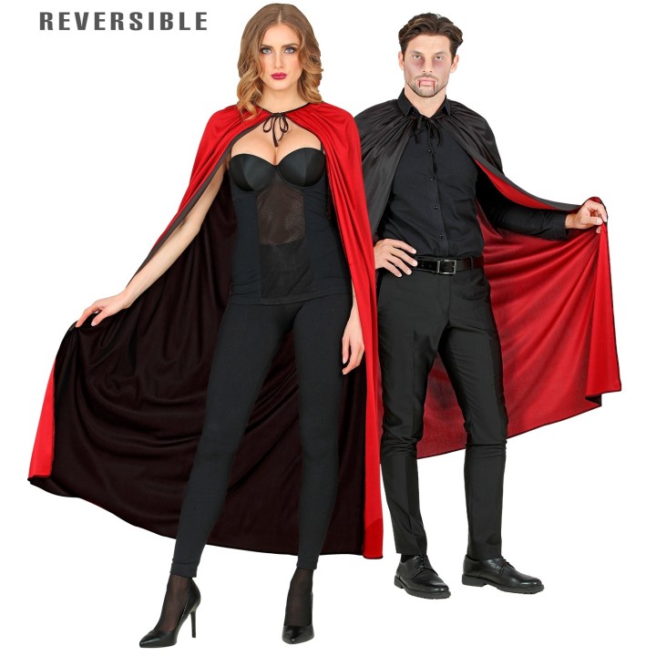 omkeerbaare halloween cape zwart rood vampier