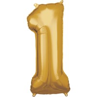 Cijfer ballon folie goud XL 86 cm cijfer 1