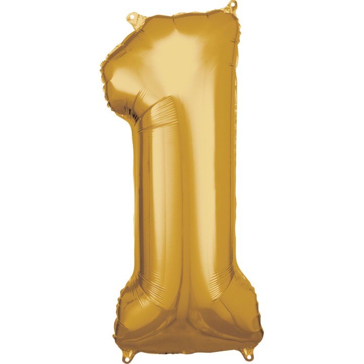 grote cijfer ballon 1 goud folieballon