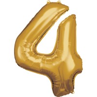 Cijfer ballon folie goud XL 86 cm cijfer 4