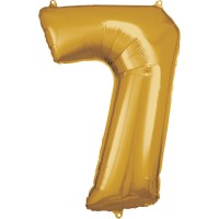 Cijfer ballon folie goud XL 86 cm cijfer 7