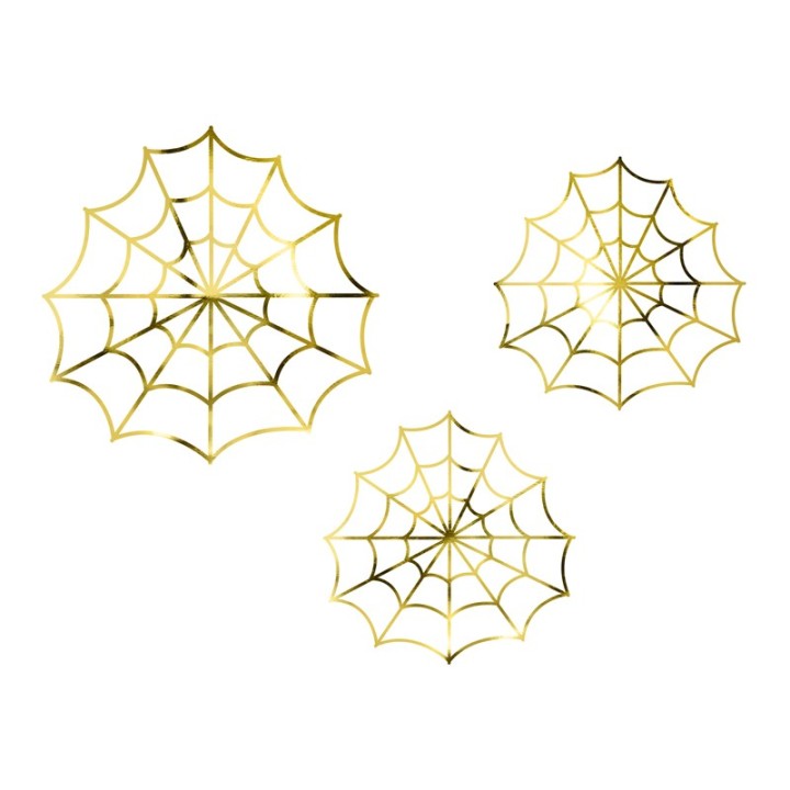 halloween decoratie spinnenweb goud