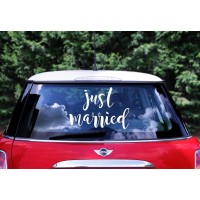 Auto decoratie sticker Just Married trouwdecoratie