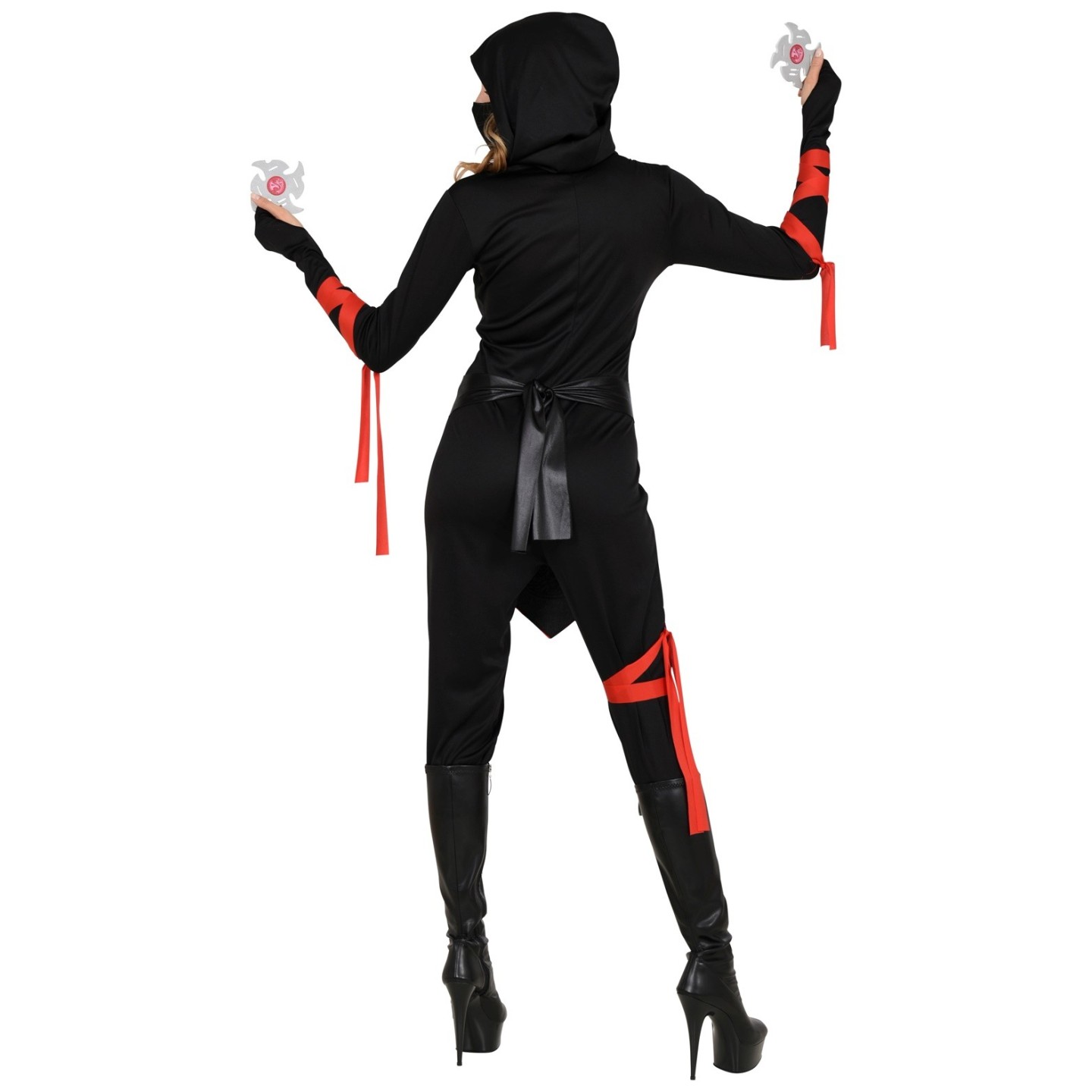 Ninja kostuum dames zwart rood Jokershop.be - Verkleedwinkel