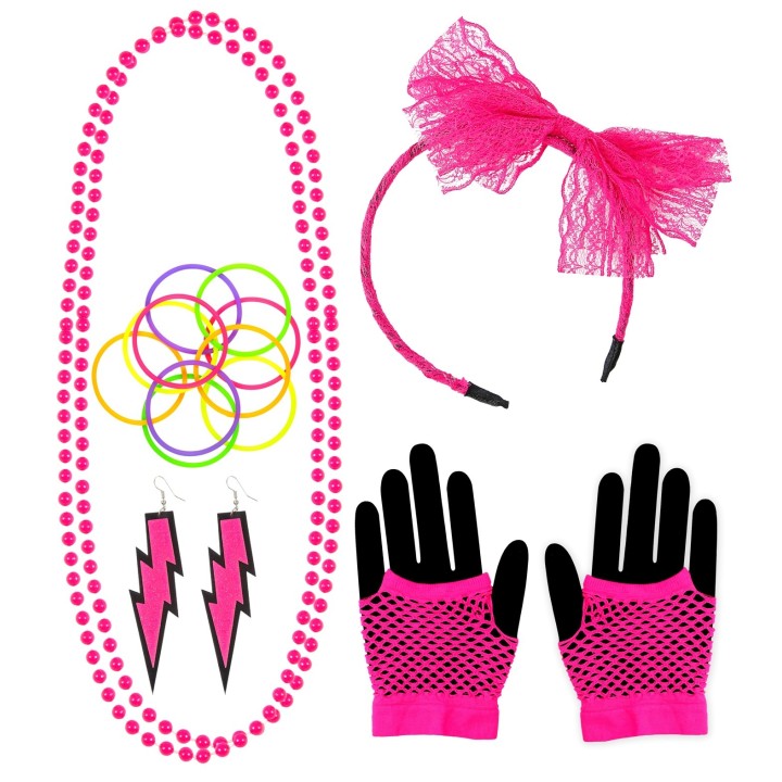 fluo accessoires neon roze verkleden carnaval