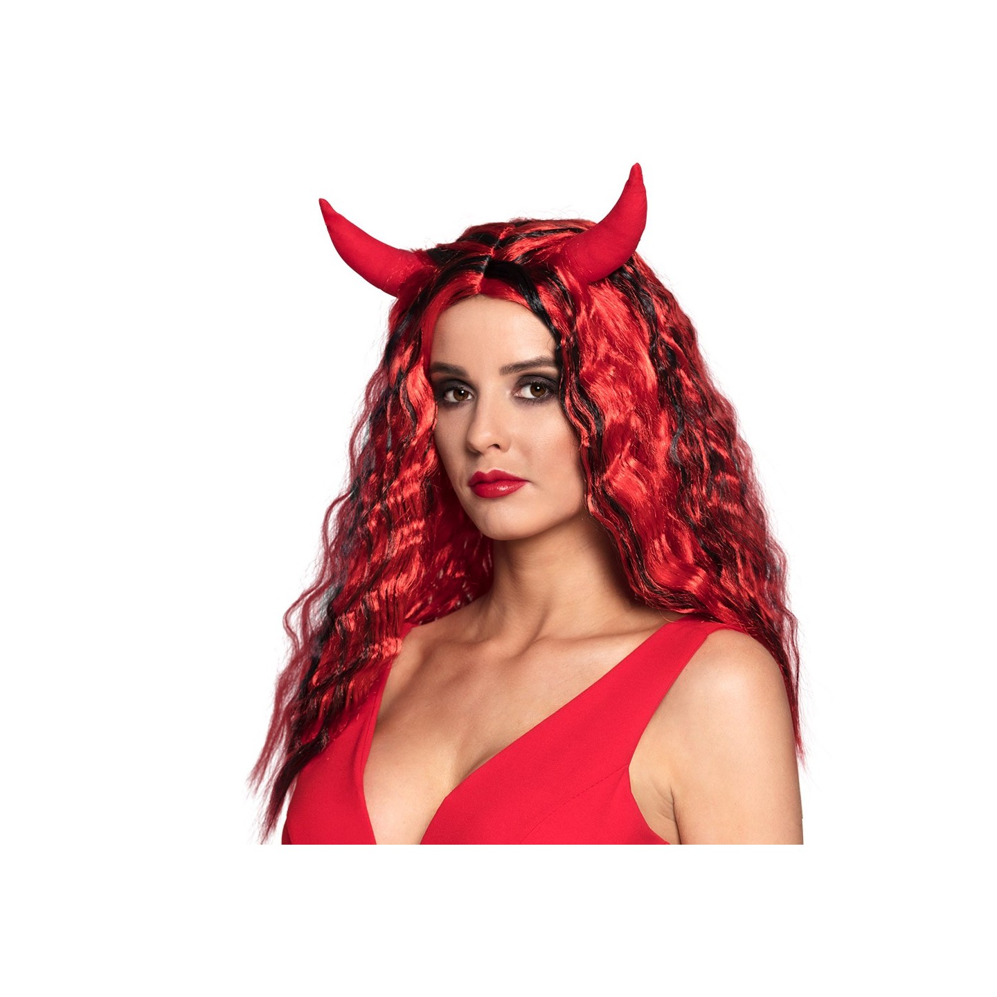 duivel satan pruik hoorntjes Halloween