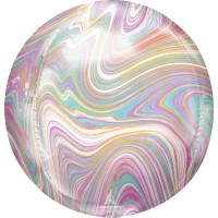 Folieballon bedrukt orbz marmer pastel rond
