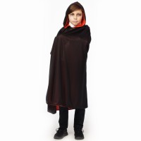 zwarte cape met kap kind halloweenvampier