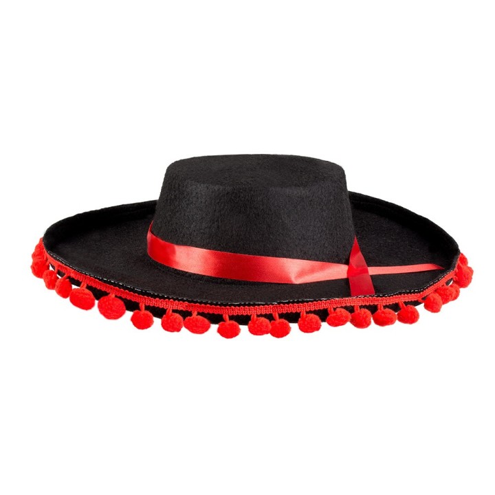 spaanse hoed zwart met franjes