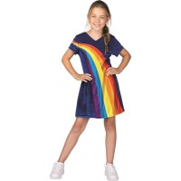 nieuwe k3 kleedje verkleedjurk regenboog blauw