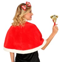 Rode Cape / Kerstcape kort model kerstvrouw