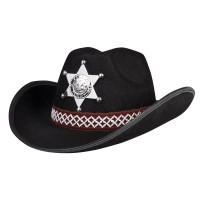 Cowboyhoed kind zwart Sheriff junior