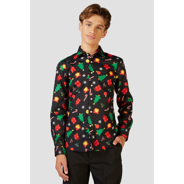 Fout kersthemd tiener kind shirt christmas icons