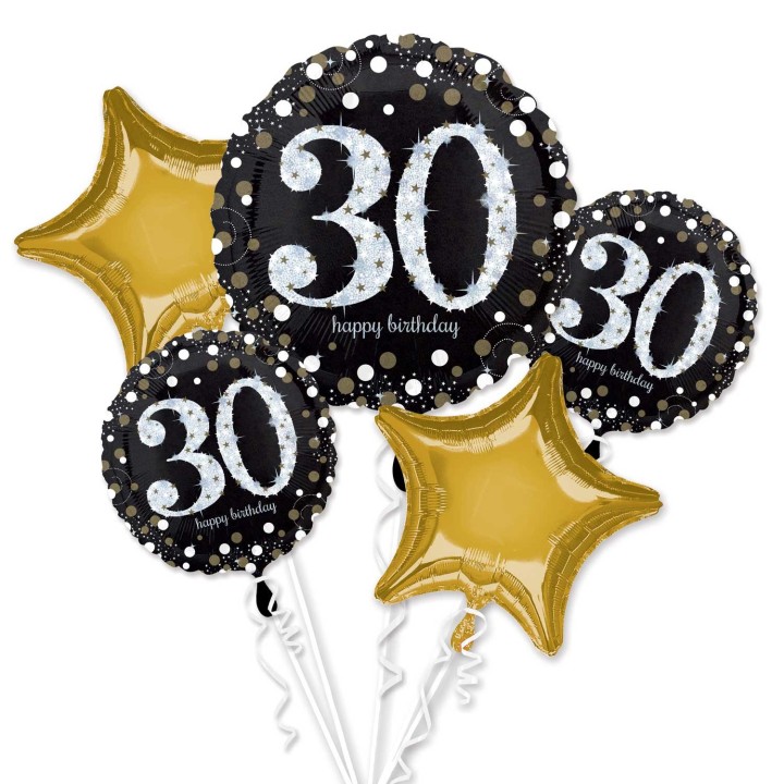 Folieballon boeket verjaardag sparkling 30 jaar