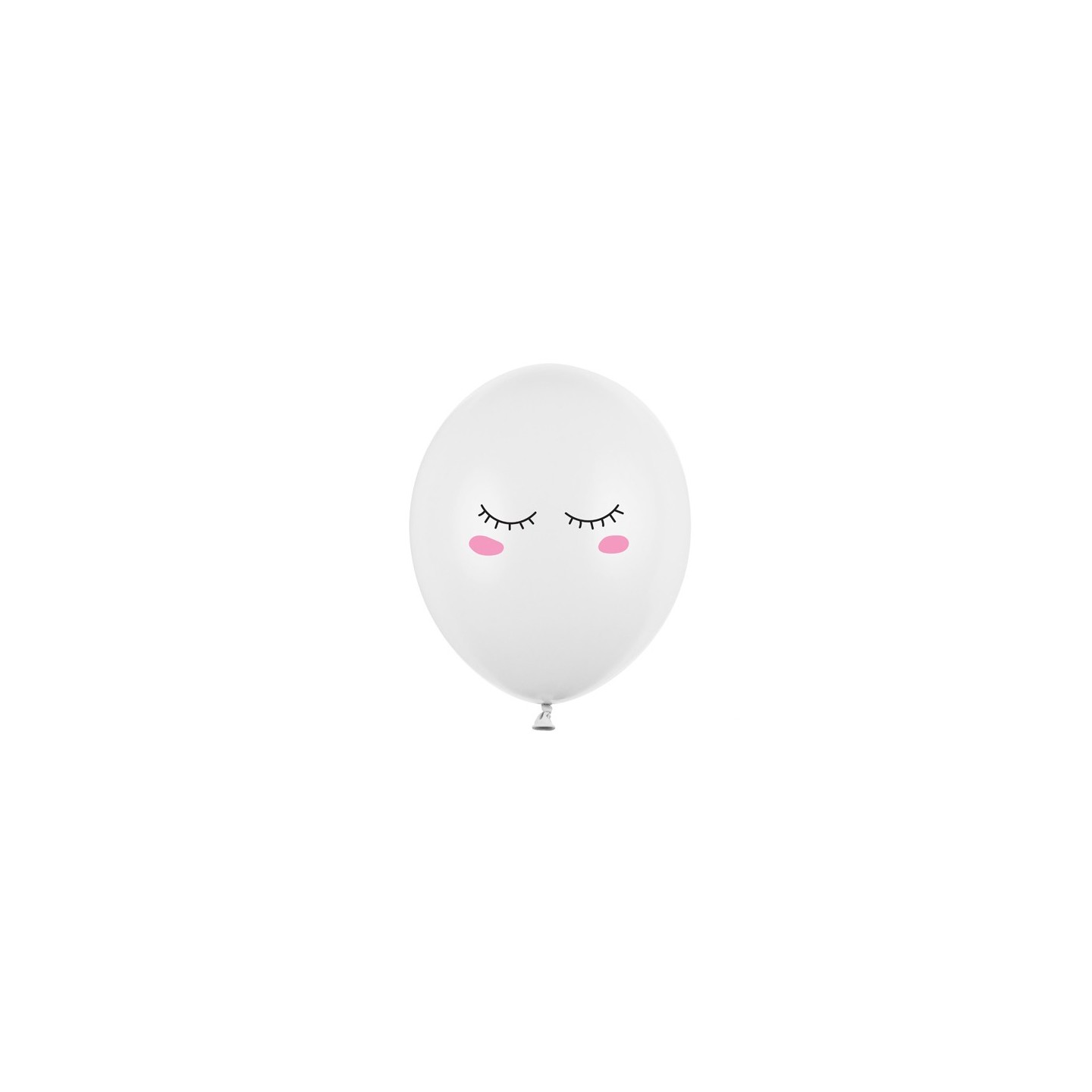 Ballonnen Smiley Eyelashes wit 30cm 6st