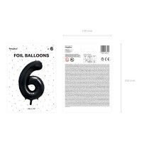 grote Cijfer ballon 6 zwart folieballon
