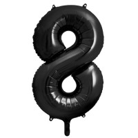 grote Cijfer ballon 8 zwart folieballon
