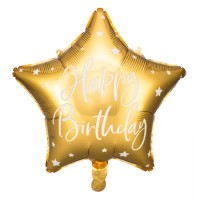 Folieballon verjaardag happy birthday goud