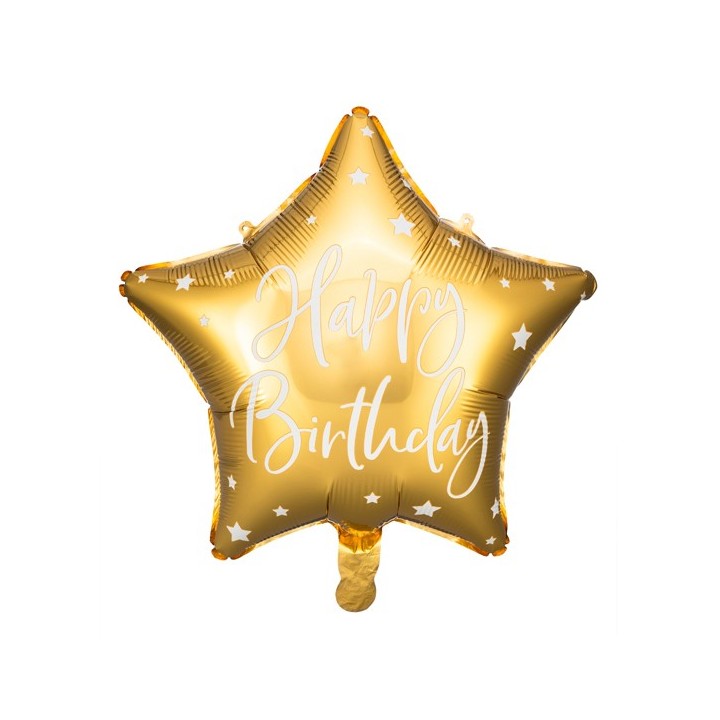 Folieballon verjaardag happy birthday goud