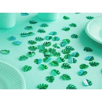 tafel confetti palmblaadjes groen strooiconfetti
