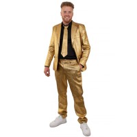 gouden kostuum heren glitter disco pak