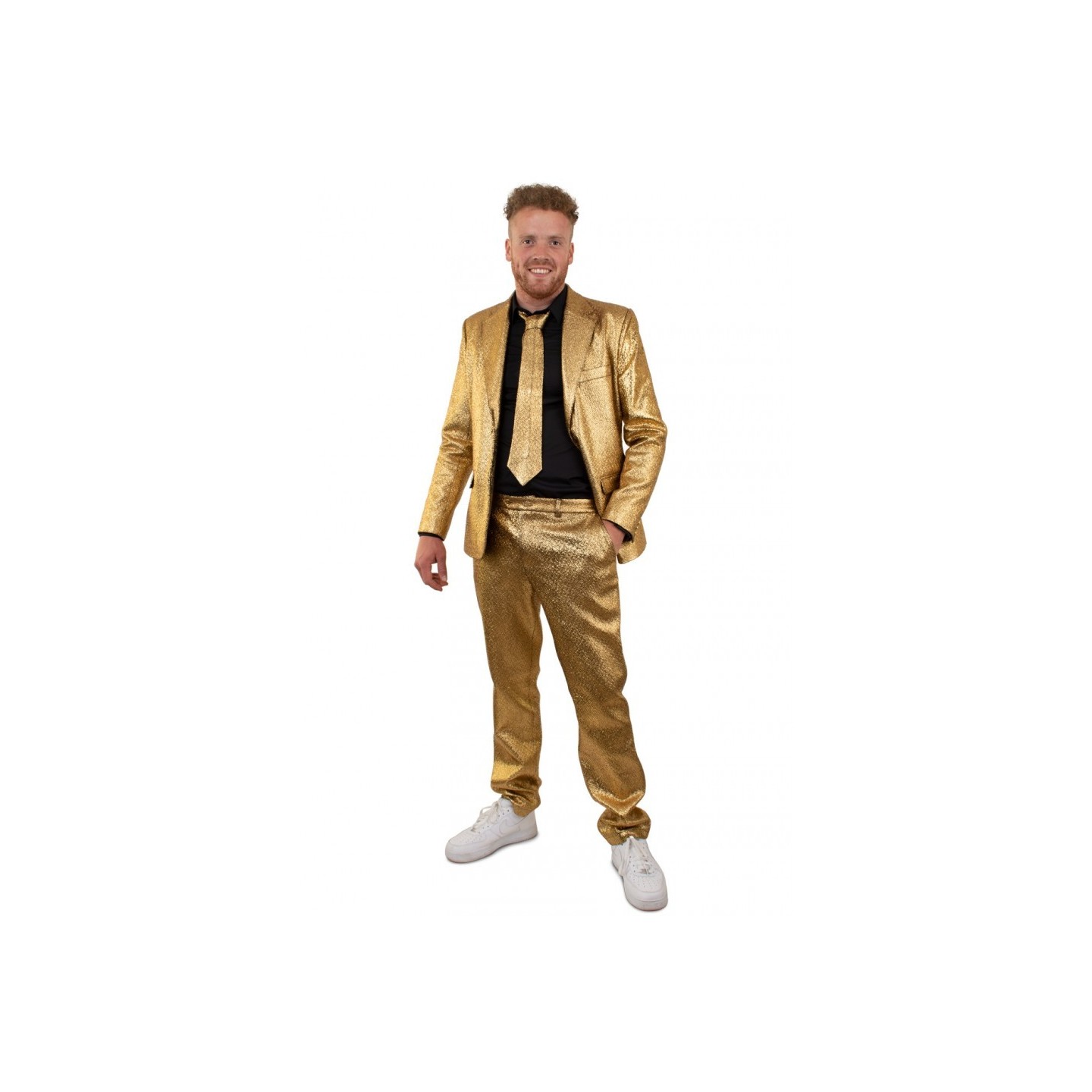 gouden kostuum heren glitter disco pak