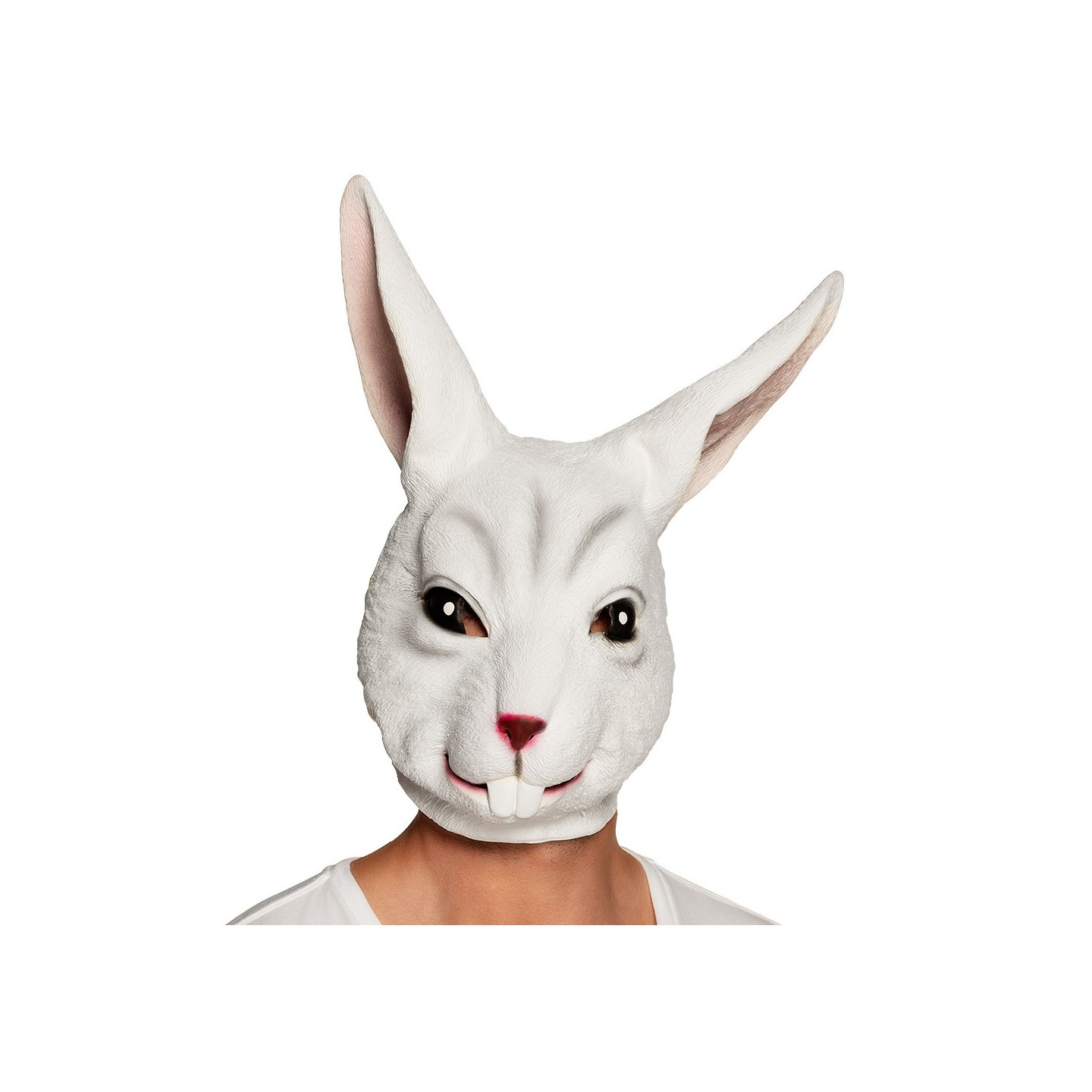 latex masker wit konijn carnavalsmasker dierenmasker