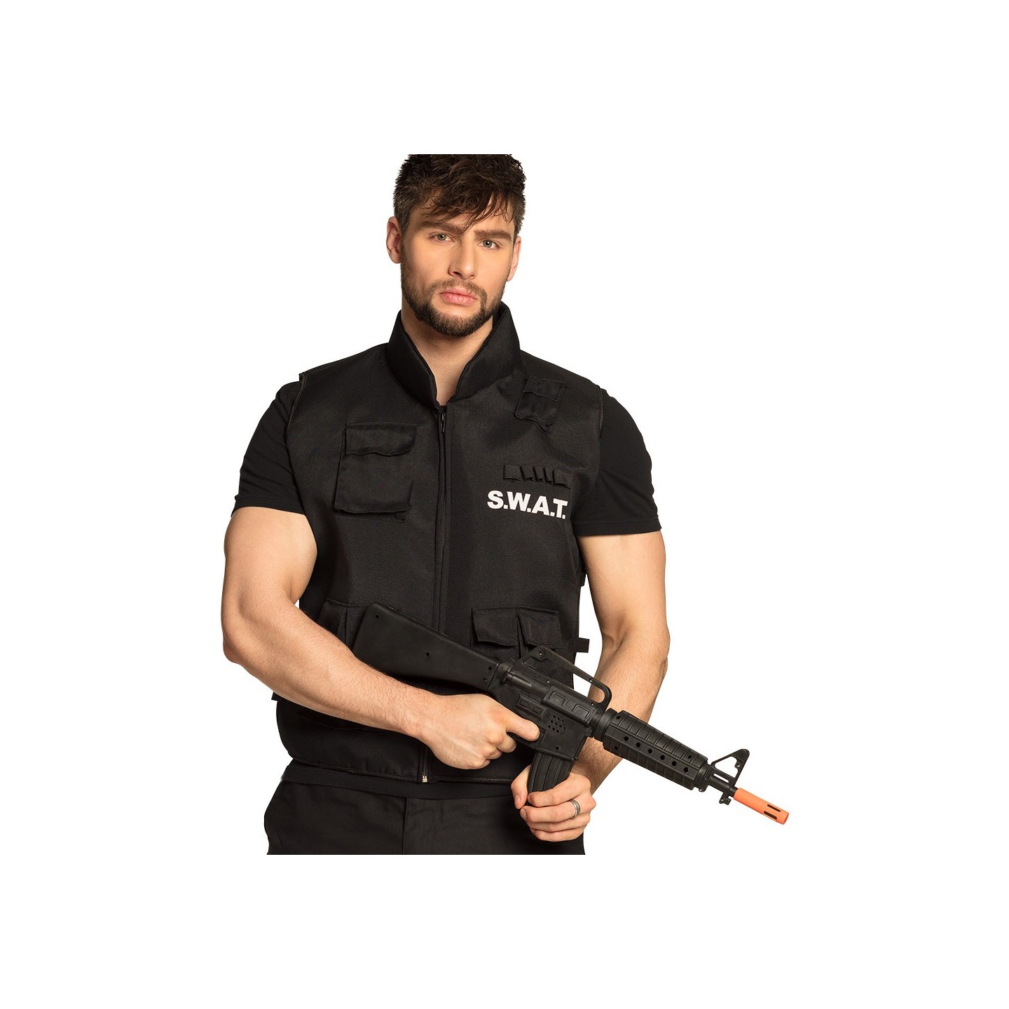 Verslaafde lokaal Marty Fielding Speelgoed SWAT geweer mitrailette 62cm | Jokershop.be