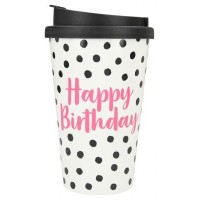 Koffiebeker Happy Birthday isolatiebeker to go